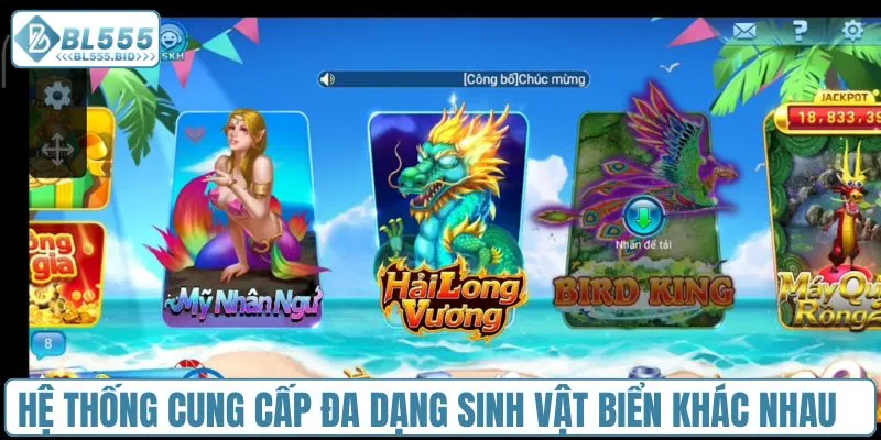 Hệ thống cung cấp đa dạng sinh vật biển khác nhau